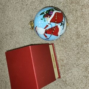 Hand-painted glass ornament w/gift box  "2016".